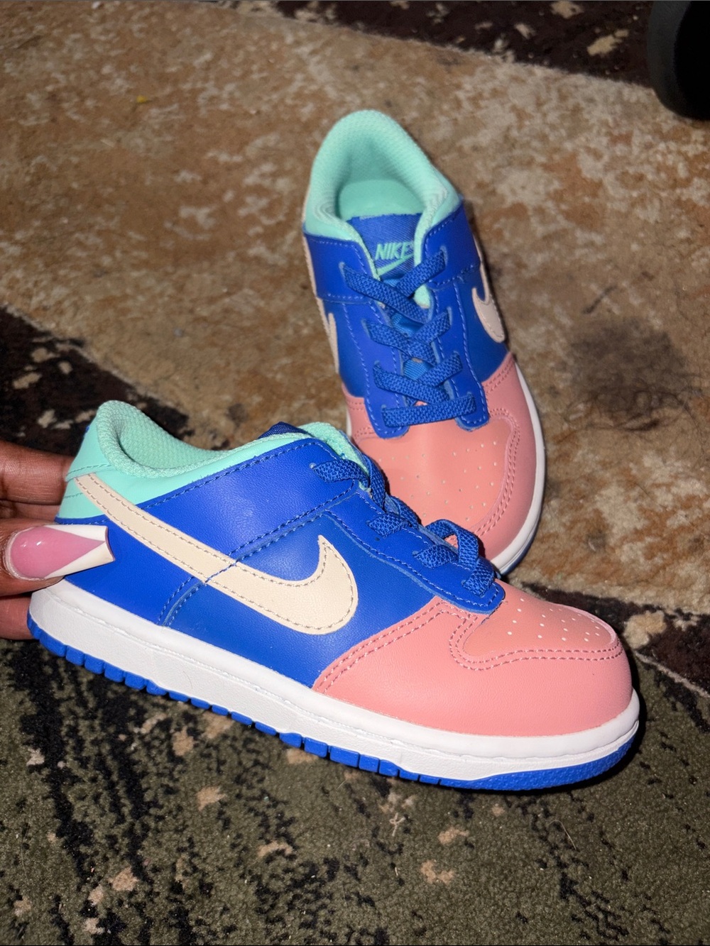 Nike Kids Blue, Pink & Mint Low-Top Sneakers